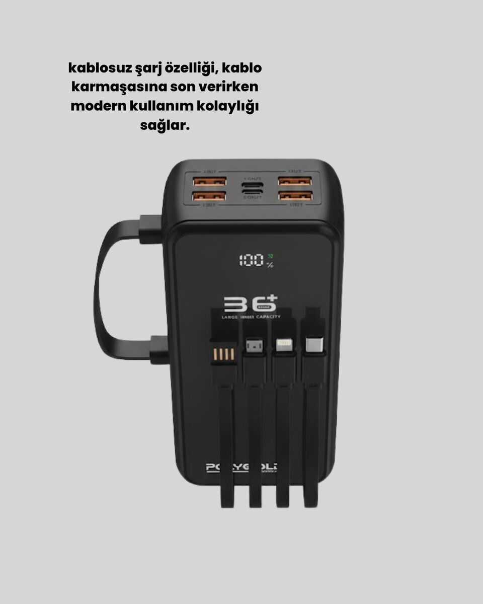 Hızlı Şarj Destekli Powerbank Tüm Cihazlarla Uyumlu 2 Hızlı Şarj Destekli Powerbank Tüm Cihazlarla Uyumlu - Görsel 2
