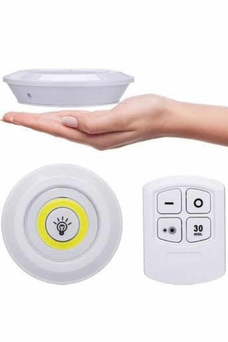 Yapışkanlı 3'lü Spot Led Işık Lamba Montajsız Pilli Uzaktan Kumandalı 2 Yapışkanlı 3'lü Spot Led Işık Lamba Montajsız Pilli Uzaktan Kumandalı - Görsel 2