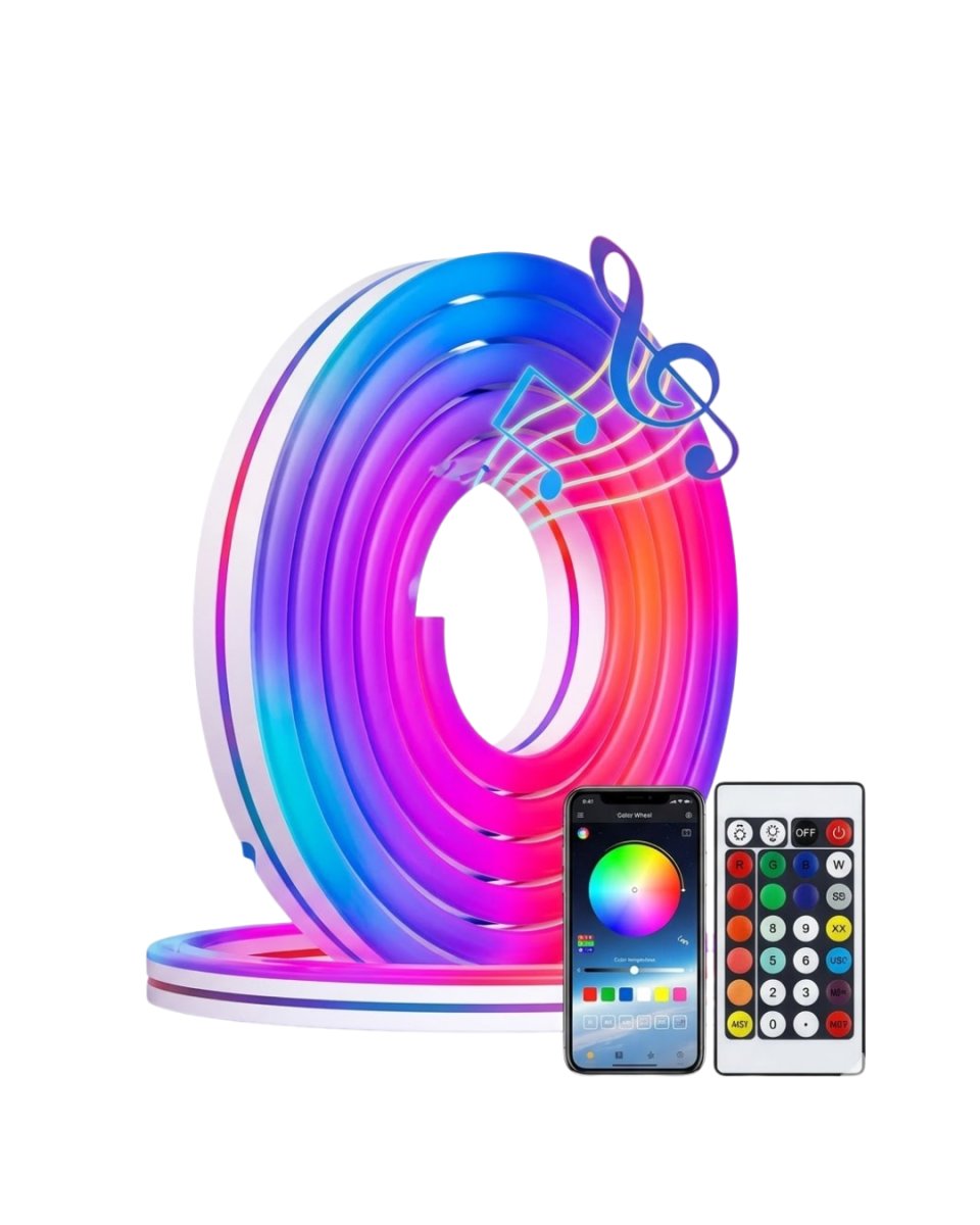 3 Metre RGB Neon LED Şerit Işık Su Geçirmez Kumandalı ve Uygulama Kontrollü Dekoratif Aydınlatma 2 3 Metre RGB Neon LED Şerit Işık Su Geçirmez Kumandalı ve Uygulama Kontrollü Dekoratif Aydınlatma - Görsel 2