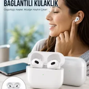 3.Nesil İOS Android Uyumlu Bluetooth 5.0 Beyaz Çağrı Cevaplama Yeni Nesil
