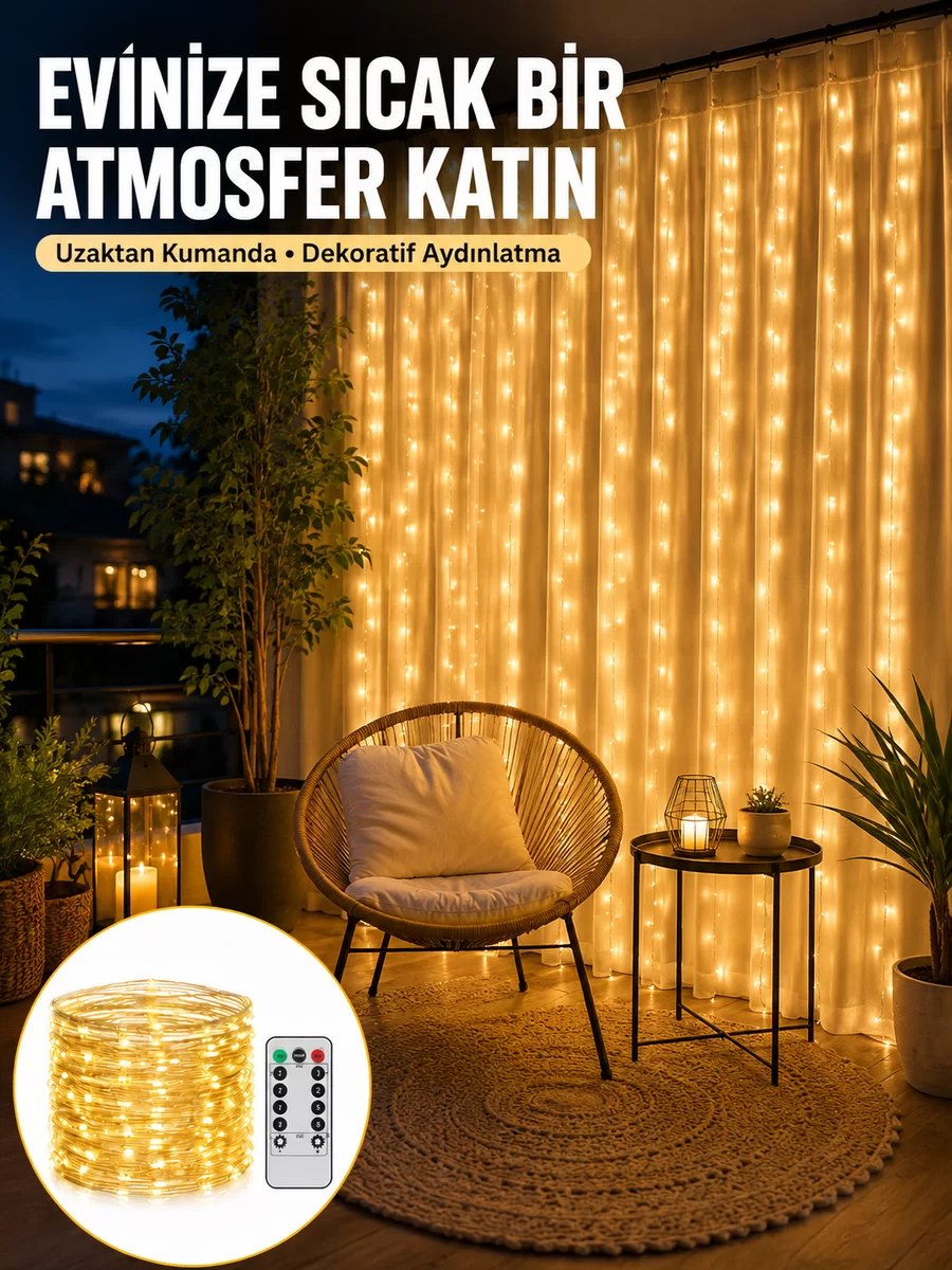 Romantik Ambiyans İçin Uzaktan Kumandalı Günışığı Peri Led Yeni Nesil 1 Romantik Ambiyans İçin Uzaktan Kumandalı Günışığı Peri Led Yeni Nesil
