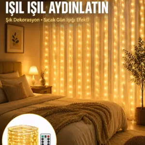 Dekoratif Perde Peri Led Günışığı Renk 8 Fonksiyonlu Işık Yeni Nesil