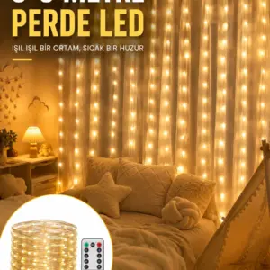 3x3 Metre Perde LED Işık – Parti ve Bahçe Dekorasyonu Yeni Nesil