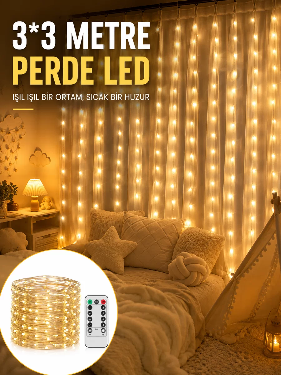 3x3 Metre Perde LED Işık – Parti ve Bahçe Dekorasyonu Yeni Nesil 1 3x3 Metre Perde LED Işık – Parti ve Bahçe Dekorasyonu Yeni Nesil