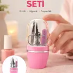 Tırnak Bakım Manikür Pedikür Seti 4 Parça Pembe Minimal ve Dayanıklı Yeni Nesil