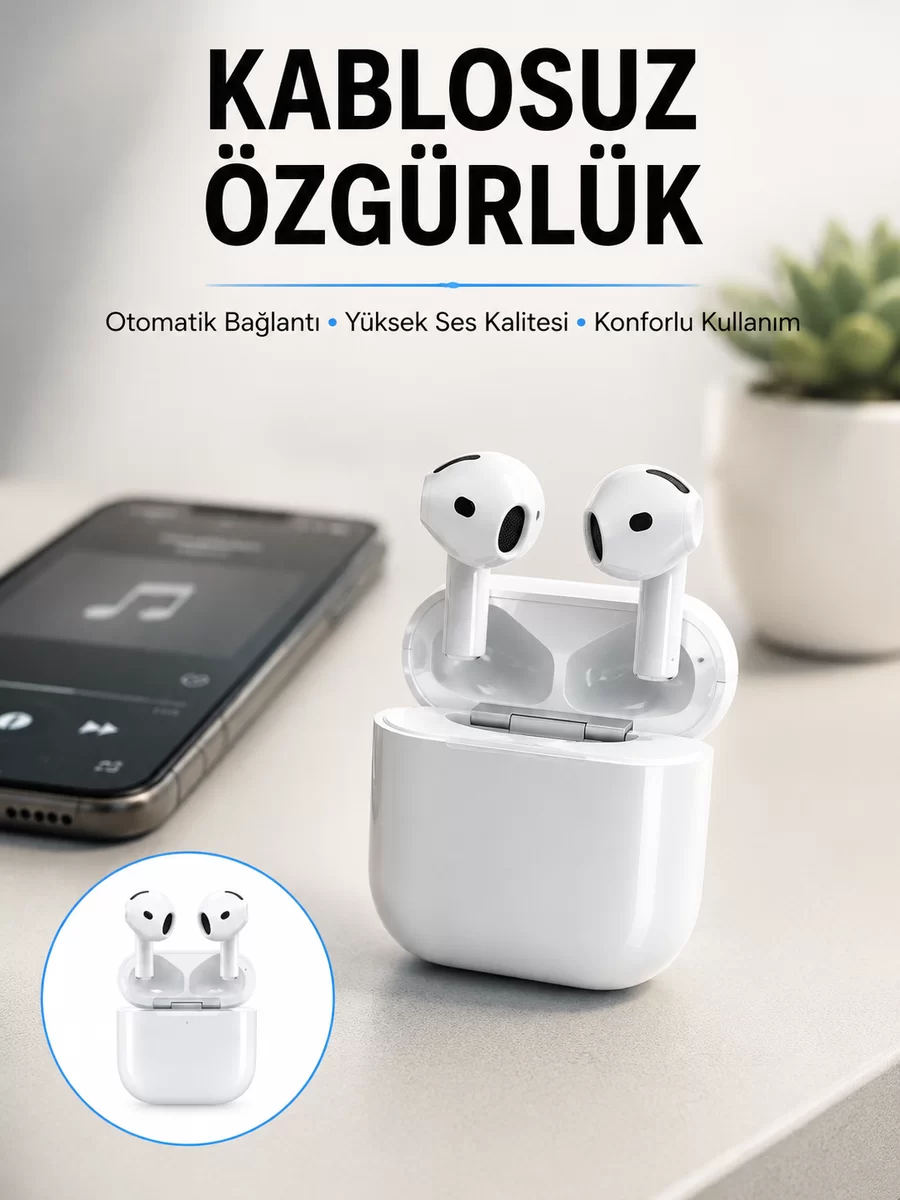 4.Nesil Bluetooth Kulaklık Yüksek Ses Kaliteli Dokunmatik Kontrol Özellikli Yeni Nesil 1 4.Nesil Bluetooth Kulaklık Yüksek Ses Kaliteli Dokunmatik Kontrol Özellikli Yeni Nesil