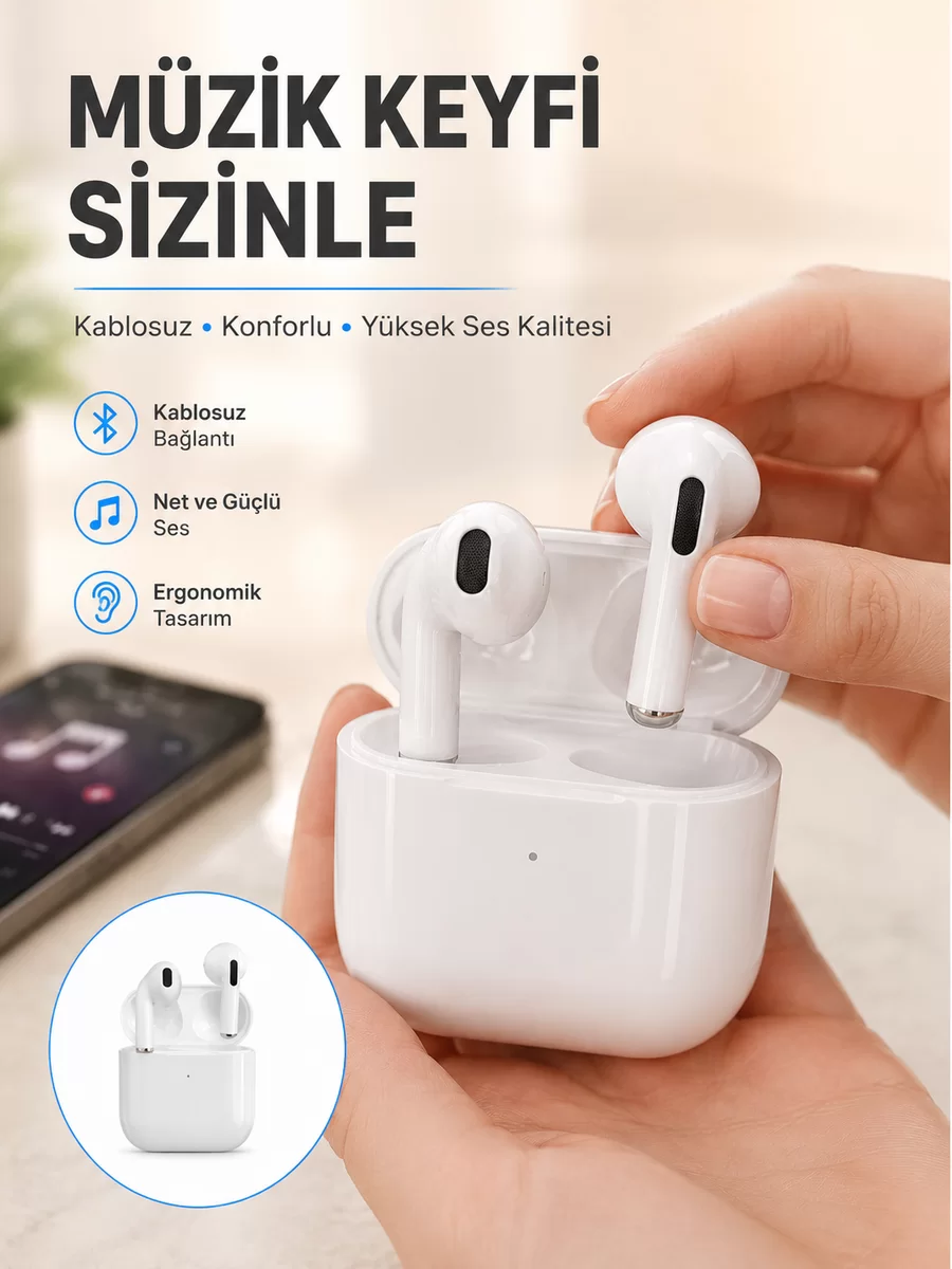 Yeni Nesil Bluetooth Kulaklık Beyaz Çağrı Cevaplayabilen Kablosuz Yeni Nesil 1 Yeni Nesil Bluetooth Kulaklık Beyaz Çağrı Cevaplayabilen Kablosuz Yeni Nesil