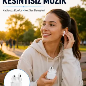 Bluetooth Kulaklık Beyaz Çağrı Cevaplama Dokunmatik Kontrol Kablosuz Yeni Nesil