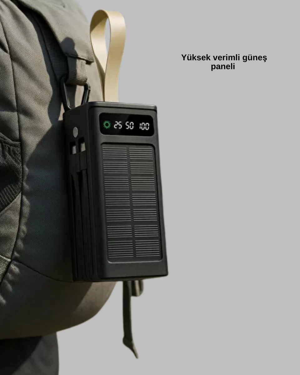 Taşınabilir Güneş Panelli Powerbank Çoklu Cihaz Şarj Destekli Yeni Nesil 4 Taşınabilir Güneş Panelli Powerbank Çoklu Cihaz Şarj Destekli Yeni Nesil - Görsel 4