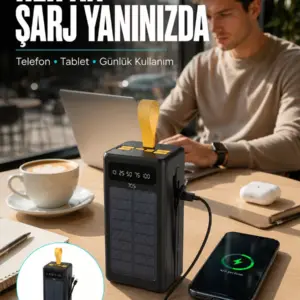 Kamp ve Outdoor Kullanıma Uygun Güneş Panelli Powerbank Yeni Nesil