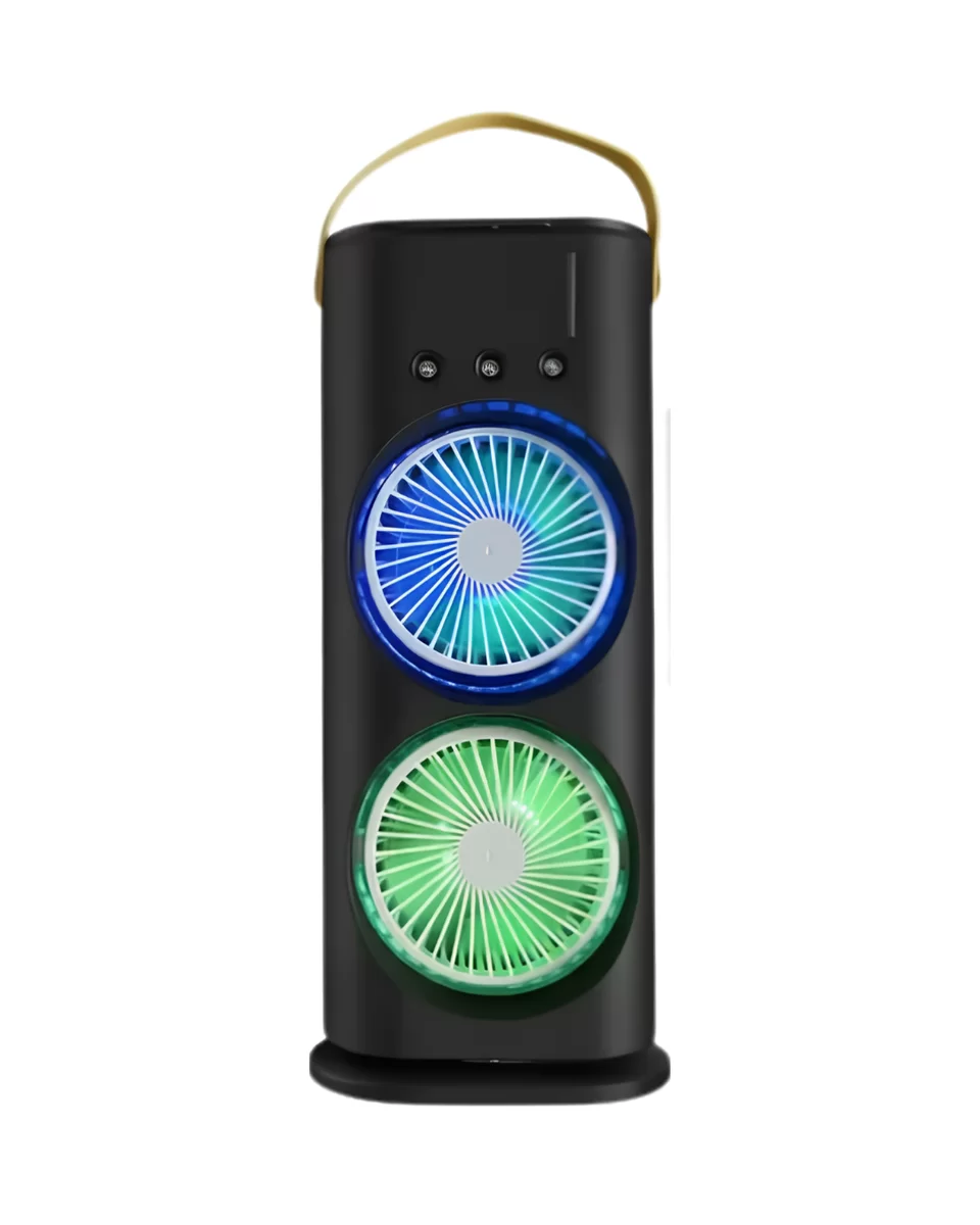 USB Şarjlı Çift Başlıklı Buharlı Masaüstü Fan Sessiz Serinletici Işıklı Fan 3 USB Şarjlı Çift Başlıklı Buharlı Masaüstü Fan Sessiz Serinletici Işıklı Fan - Görsel 3