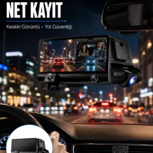 Çift Lens Araç Güvenlik Kamerası G Sensörlü Full HD Yeni Nesil
