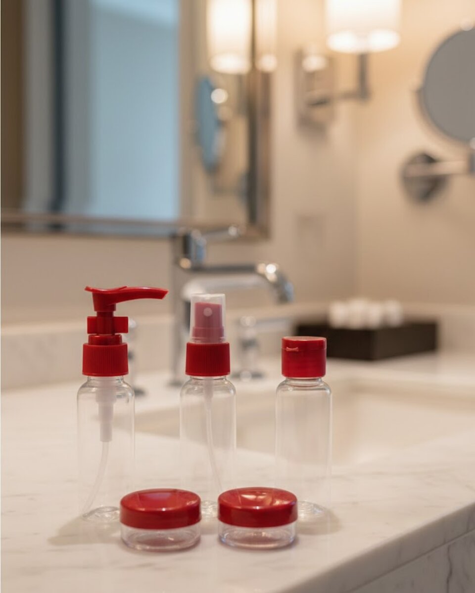 5’li Seyahat Boy Kozmetik Şişe Seti 30 ml Çantalı Organizer 1 5’li Seyahat Boy Kozmetik Şişe Seti 30 ml Çantalı Organizer