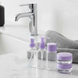 5 Parça Seyahat Banyo Seti 30 ml Şeffaf Taşınabilir Şişe Seti