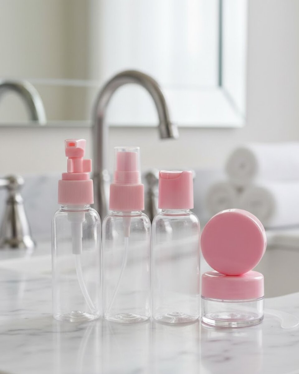 Taşınabilir 5’li Seyahat Kozmetik Şişe Seti 30 ml Sızdırmaz 1 Taşınabilir 5’li Seyahat Kozmetik Şişe Seti 30 ml Sızdırmaz