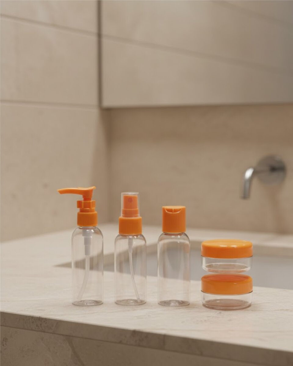 30 ml 5’li Seyahat Şişesi Seti Çantalı Kozmetik Organizer 1 30 ml 5’li Seyahat Şişesi Seti Çantalı Kozmetik Organizer