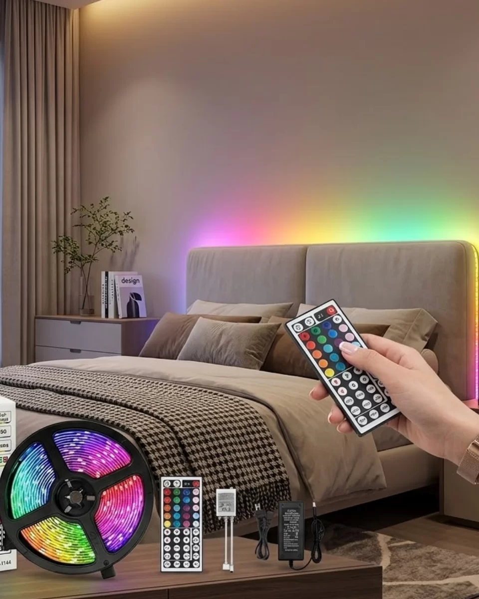 Kumandalı RGB Şerit Led 5 Metre Renk Değiştiren Dekoratif LED Işık 1 Kumandalı RGB Şerit Led 5 Metre Renk Değiştiren Dekoratif LED Işık