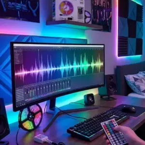 5050 RGB LED Şerit 5 Metre Uzaktan Kumandalı Ortam Aydınlatma Led