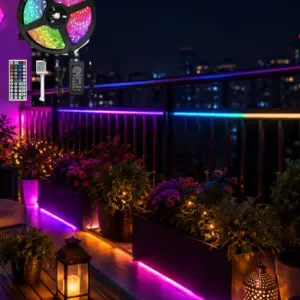 LED Strip RGB 5 Metre Çok Renkli Kumandalı Şerit Led Işık Seti