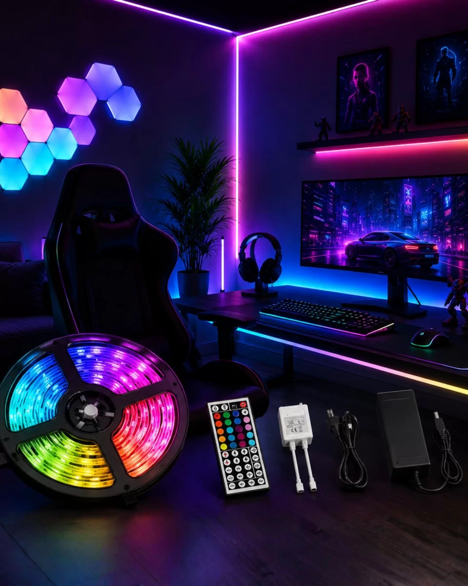 5 Metre RGB LED Şerit Kumandalı 5050 Renk Değiştiren LED Strip 1 5 Metre RGB LED Şerit Kumandalı 5050 Renk Değiştiren LED Strip