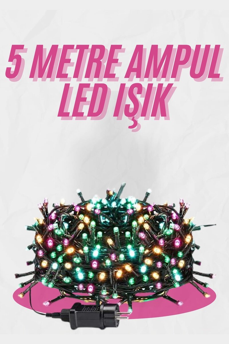 5 Metre Ampul LED Işık Renkli RGB Çok Renkli Led Aydınlatma 1 5 Metre Ampul LED Işık Renkli RGB Çok Renkli Led Aydınlatma