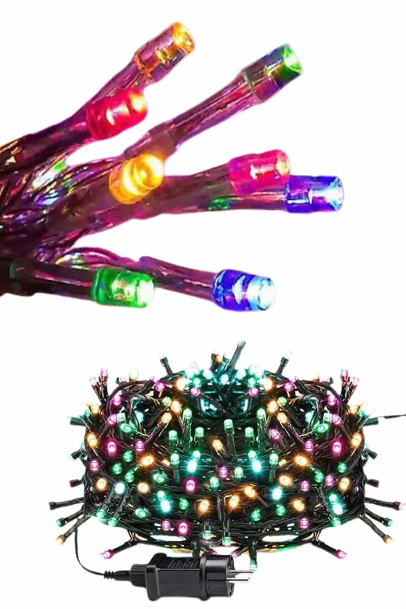Ledli Fişli Led Dekor Lambası 5M RGB Yılbaşı Ağacı Işığı 4 Ledli Fişli Led Dekor Lambası 5M RGB Yılbaşı Ağacı Işığı - Görsel 4