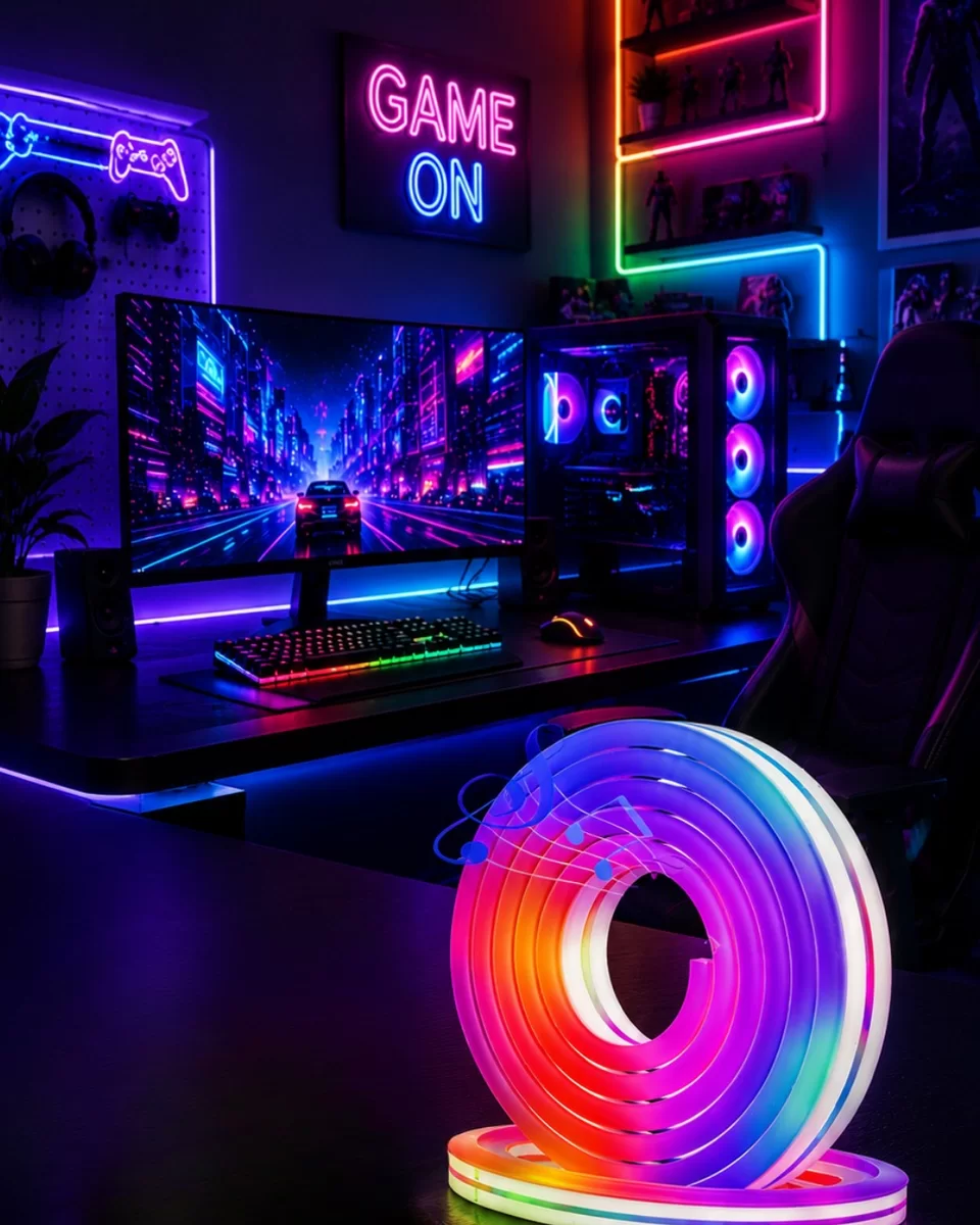 Uygulama Kontrollü RGB Neon Led Şerit Işık 16 Milyon Renk Destekli 1 Uygulama Kontrollü RGB Neon Led Şerit Işık 16 Milyon Renk Destekli