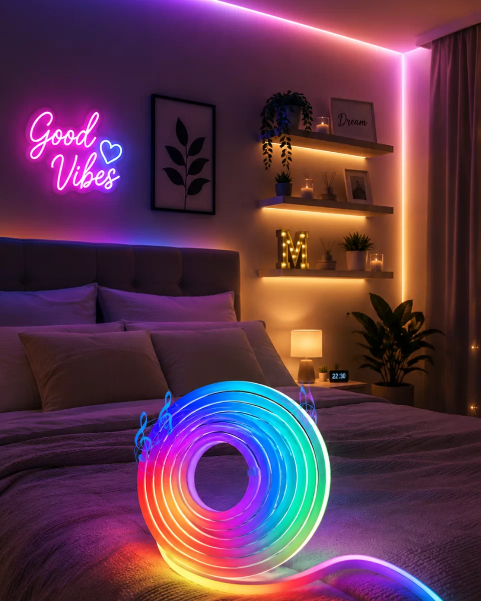 USB Girişli RGB Neon Şerit Led TV Oda Masa Dekor Işığı 1 USB Girişli RGB Neon Şerit Led TV Oda Masa Dekor Işığı