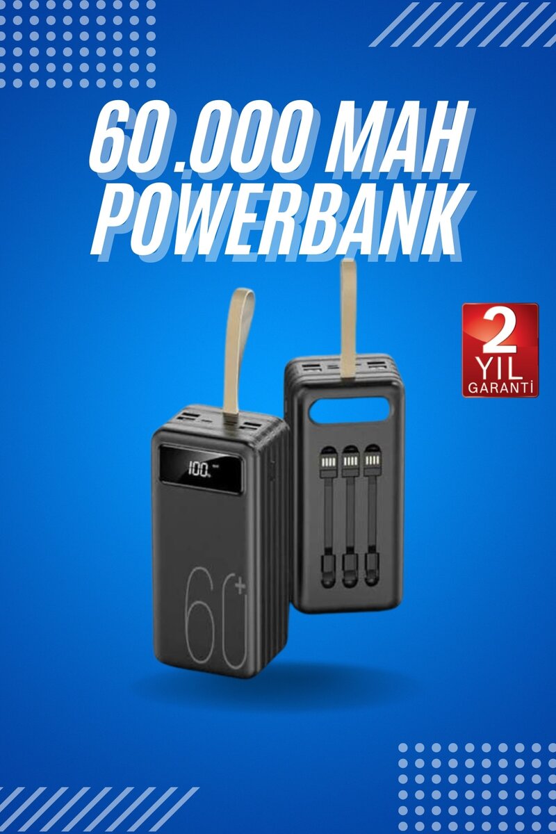Powerbank Yüksek Kapasiteli 60.000 Mah Hızlı Şarj Şarj Özellikli Batarya 1 Powerbank Yüksek Kapasiteli 60.000 Mah Hızlı Şarj Şarj Özellikli Batarya
