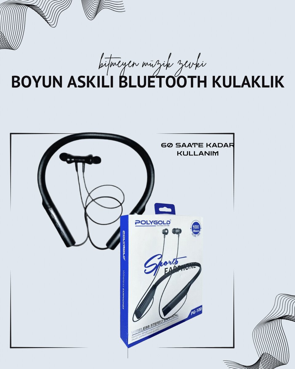 Polygold PG-100 Boyun Askılı Kablosuz Kulaklık – 200 Saat Bekleme Süresi Stereo Ses Mikrofonlu 1 Polygold PG-100 Boyun Askılı Kablosuz Kulaklık – 200 Saat Bekleme Süresi Stereo Ses Mikrofonlu