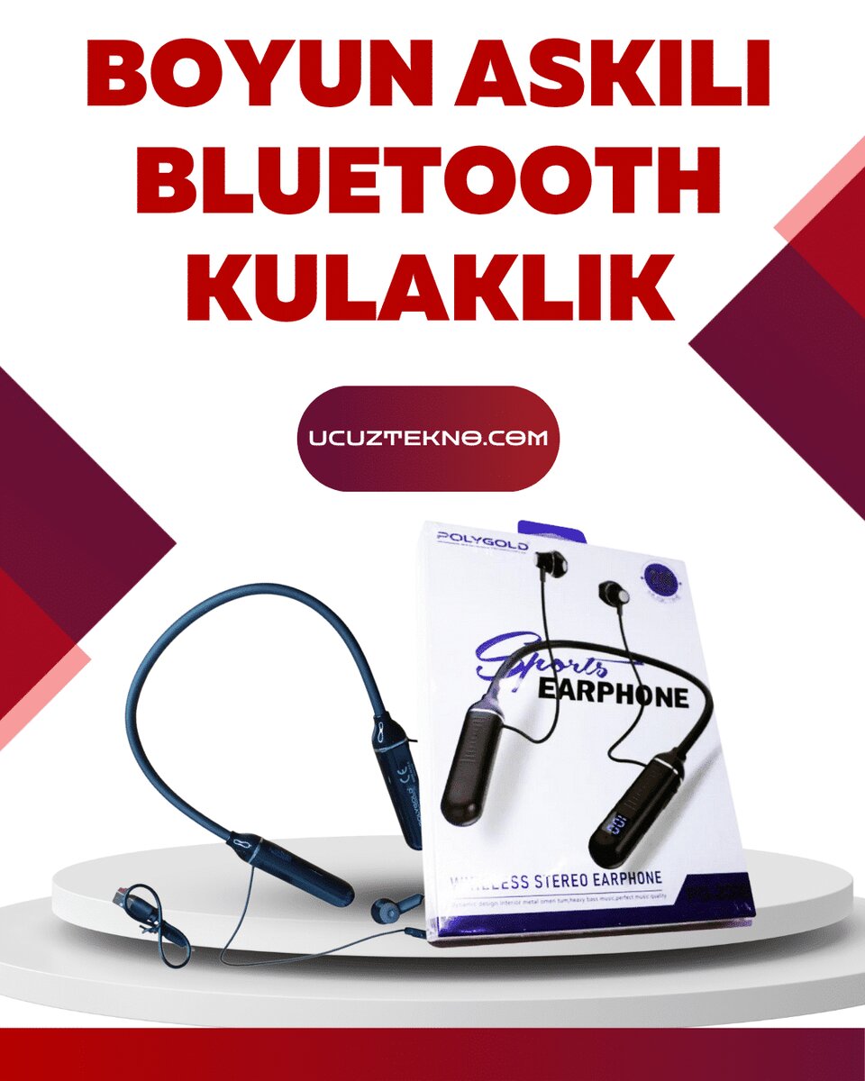 Polygold PG-100 Bluetooth Kulaklık – Ergonomik Boyun Bantlı Tasarım Net Ses ve Konfor 1 Polygold PG-100 Bluetooth Kulaklık – Ergonomik Boyun Bantlı Tasarım Net Ses ve Konfor