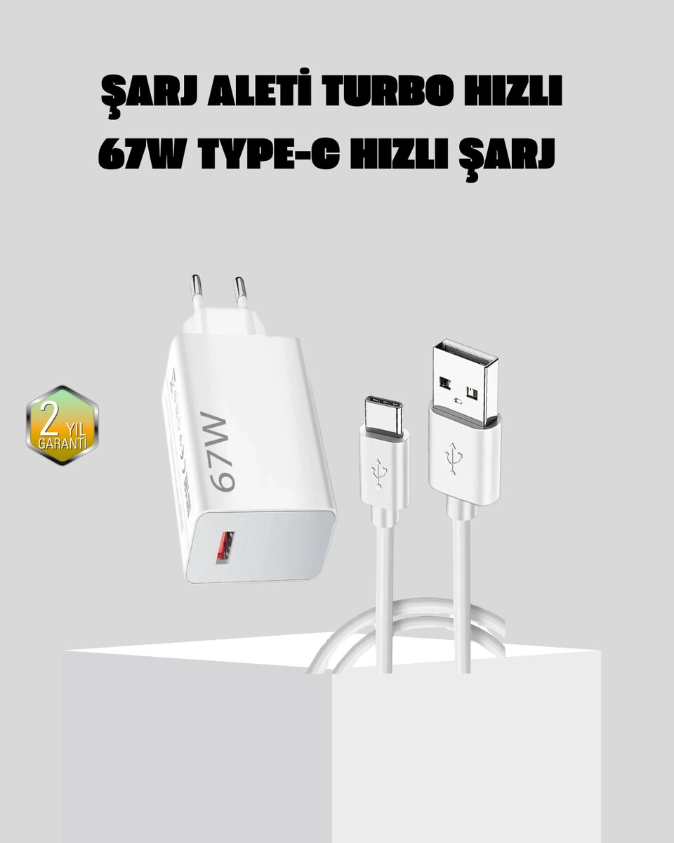 67W Süper Hızlı Şarj Adaptörü ve Kablo Seti – Güvenli Kompakt ve Ergonomik Tasarım 1 67W Süper Hızlı Şarj Adaptörü ve Kablo Seti – Güvenli Kompakt ve Ergonomik Tasarım