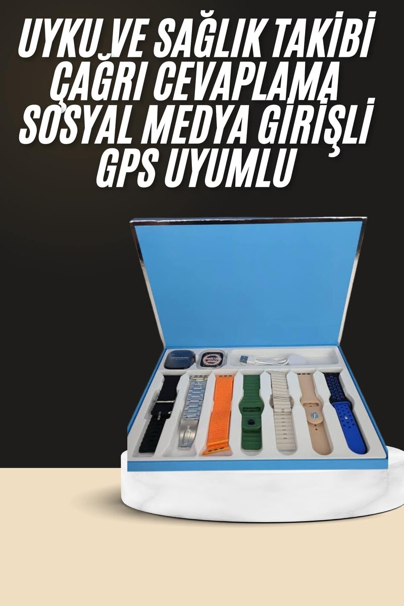 7 Kordonlu Unisex Akıllı Saat Çoklu Kordon Seçeneği Amoled Ekran 2 7 Kordonlu Unisex Akıllı Saat Çoklu Kordon Seçeneği Amoled Ekran - Görsel 2