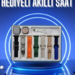 Akıllı Saat 7 Kordon Hediyeli Takvim Alarm Nabız Ölçer Bildirim Görme Sesli Görüşme