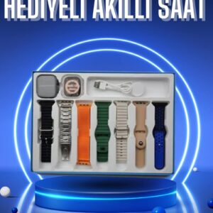 Akıllı Saat 7 Kordon Hediyeli Takvim Alarm Nabız Ölçer Bildirim Görme Sesli Görüşme