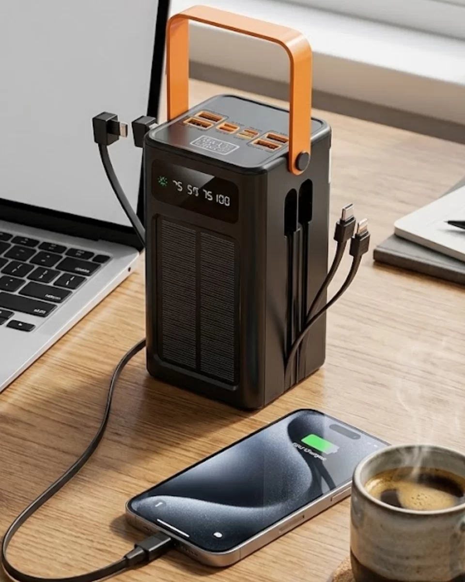 Güneş Enerjili Taşınabilir Powerbank Yüksek Kapasiteli Hızlı Şarj Özellikli 1 Güneş Enerjili Taşınabilir Powerbank Yüksek Kapasiteli Hızlı Şarj Özellikli