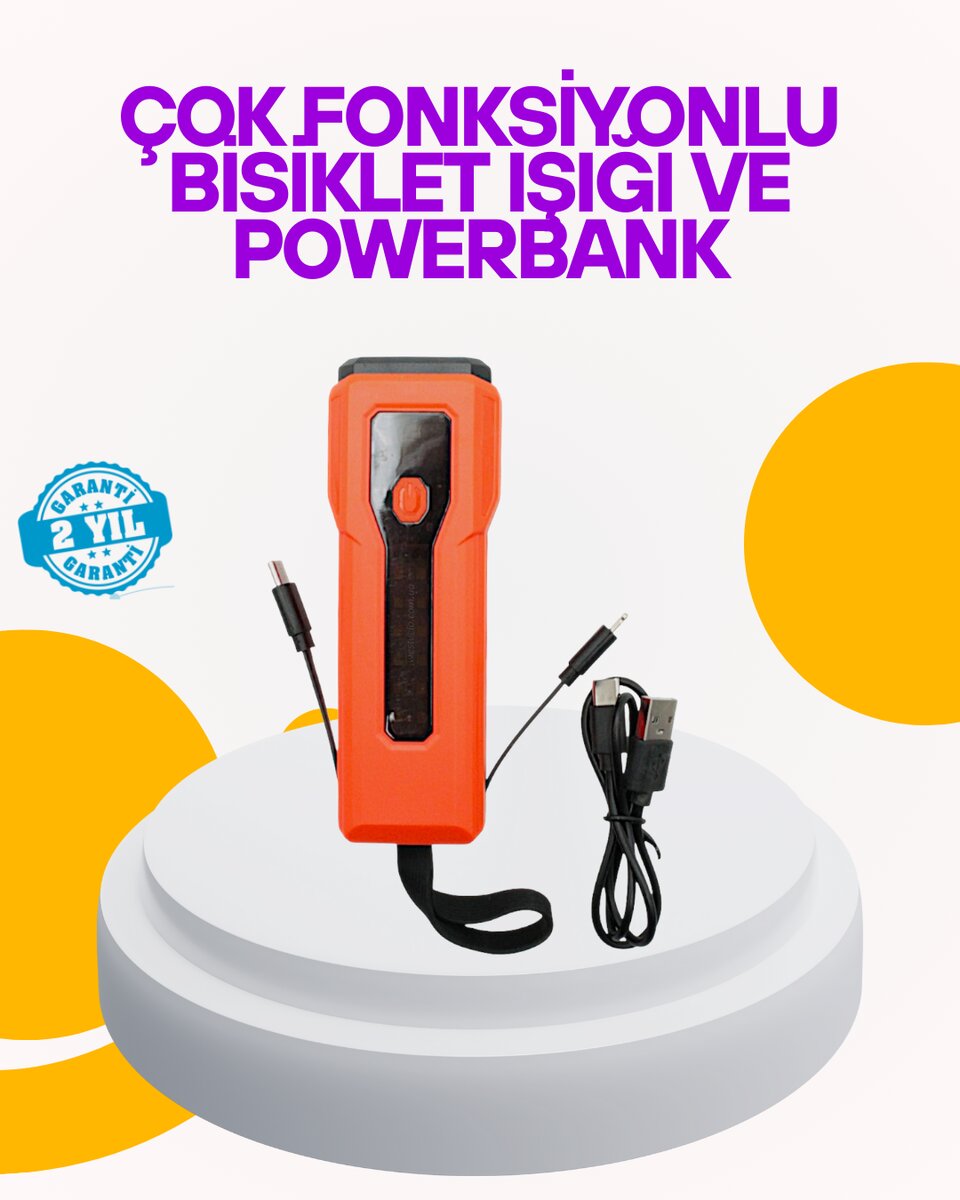 Su Geçirmez Bisiklet Işığı 5000 mAh Powerbankli Ön Far 1 Su Geçirmez Bisiklet Işığı 5000 mAh Powerbankli Ön Far