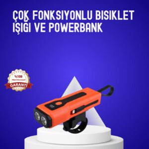 600 Lümen Şarjlı Bisiklet Farı COB Yan Çakar Acil Durum
