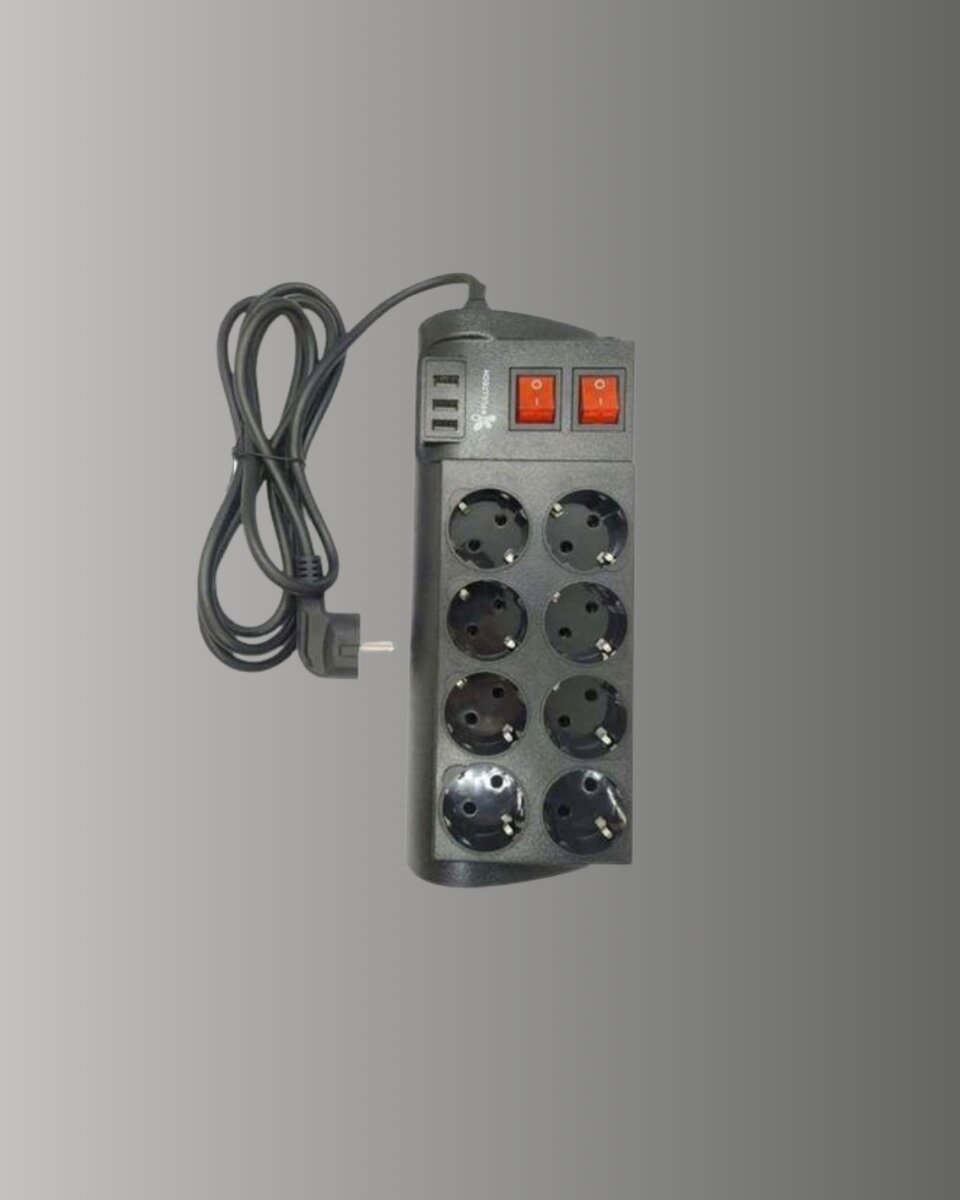 Güçlü Termal Korumalı 8 Priz + 3 USB Çoklu Uzatma Kablosu 2m 4 Güçlü Termal Korumalı 8 Priz + 3 USB Çoklu Uzatma Kablosu 2m - Görsel 4