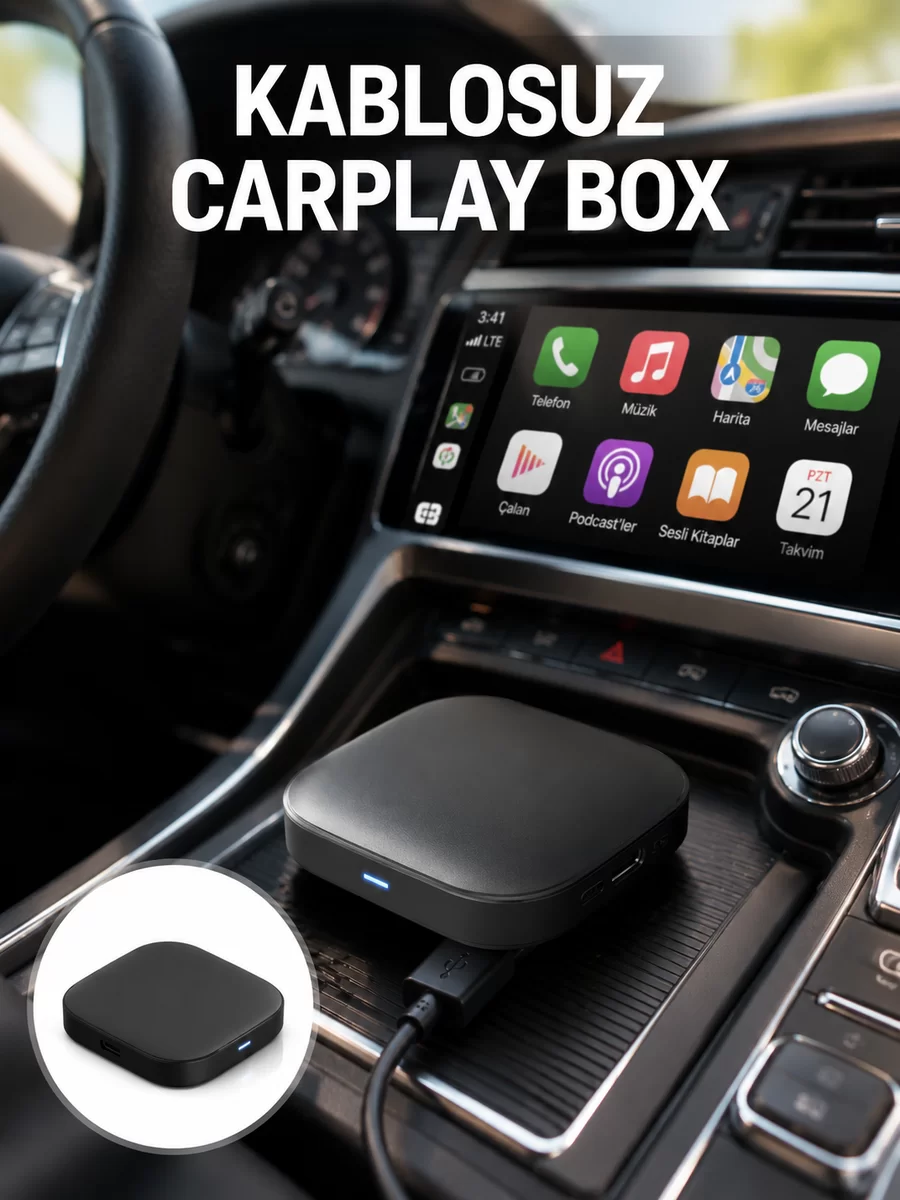 5.8GHz WiFi Destekli Kablosuz Android Auto Dönüştürücü Yeni Nesil 1 5.8GHz WiFi Destekli Kablosuz Android Auto Dönüştürücü Yeni Nesil
