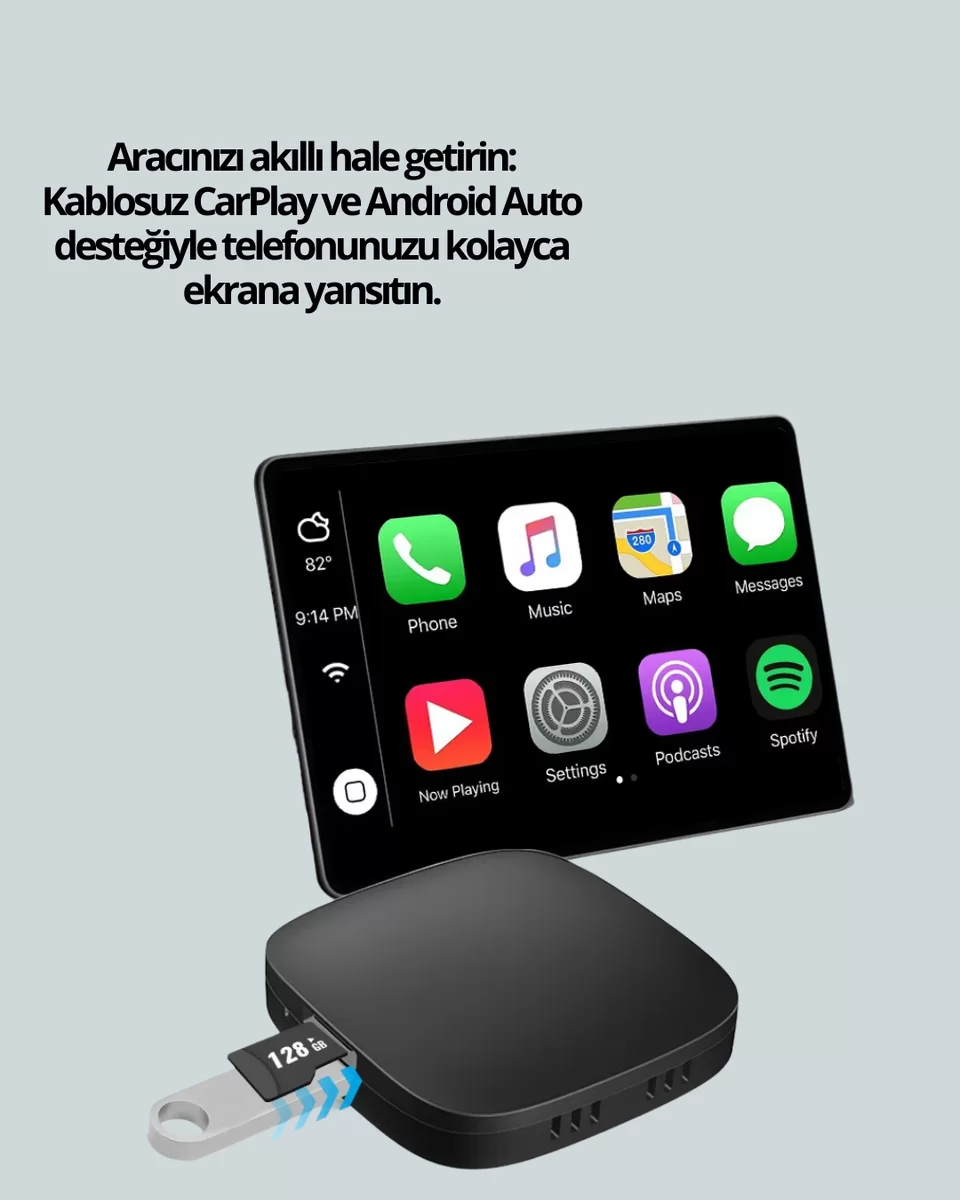 Çift Bant WiFi Android Auto Kablosuz Bağlantı Cihazı Yeni Nesil 2 Çift Bant WiFi Android Auto Kablosuz Bağlantı Cihazı Yeni Nesil - Görsel 2