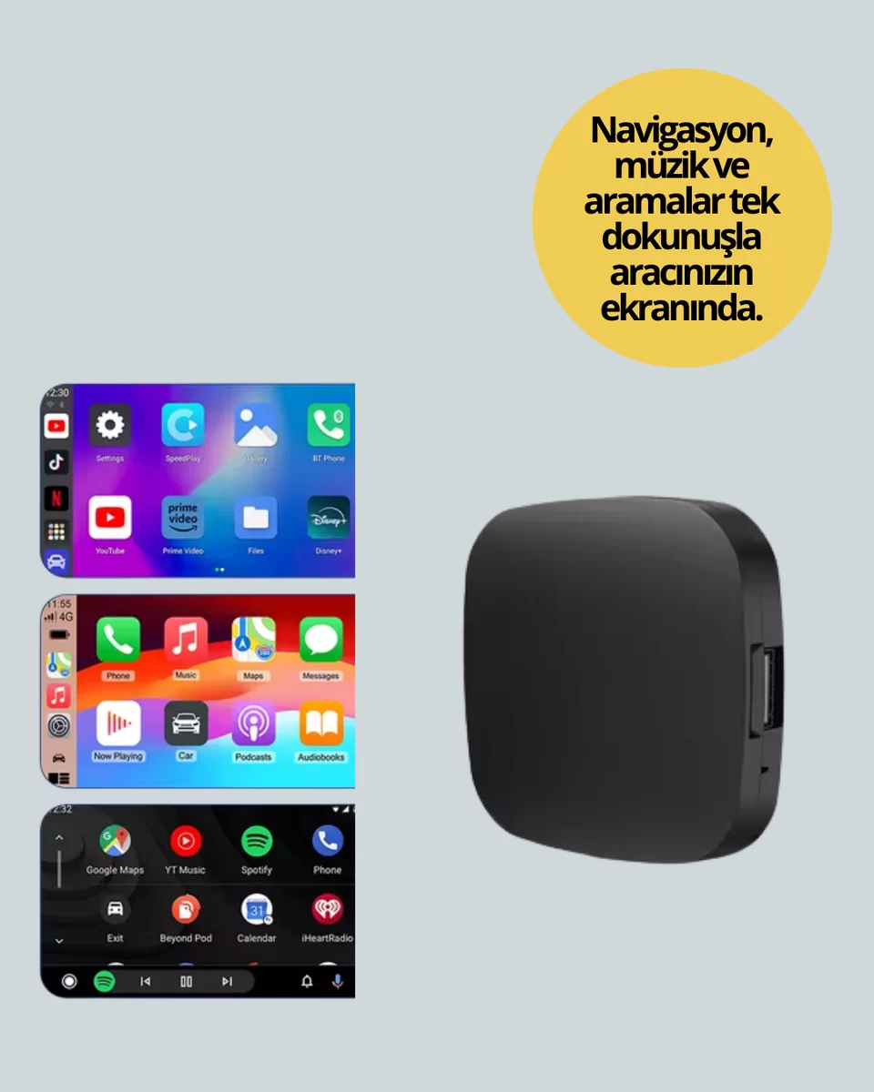 Çift Bant WiFi Android Auto Kablosuz Bağlantı Cihazı Yeni Nesil 4 Çift Bant WiFi Android Auto Kablosuz Bağlantı Cihazı Yeni Nesil - Görsel 4