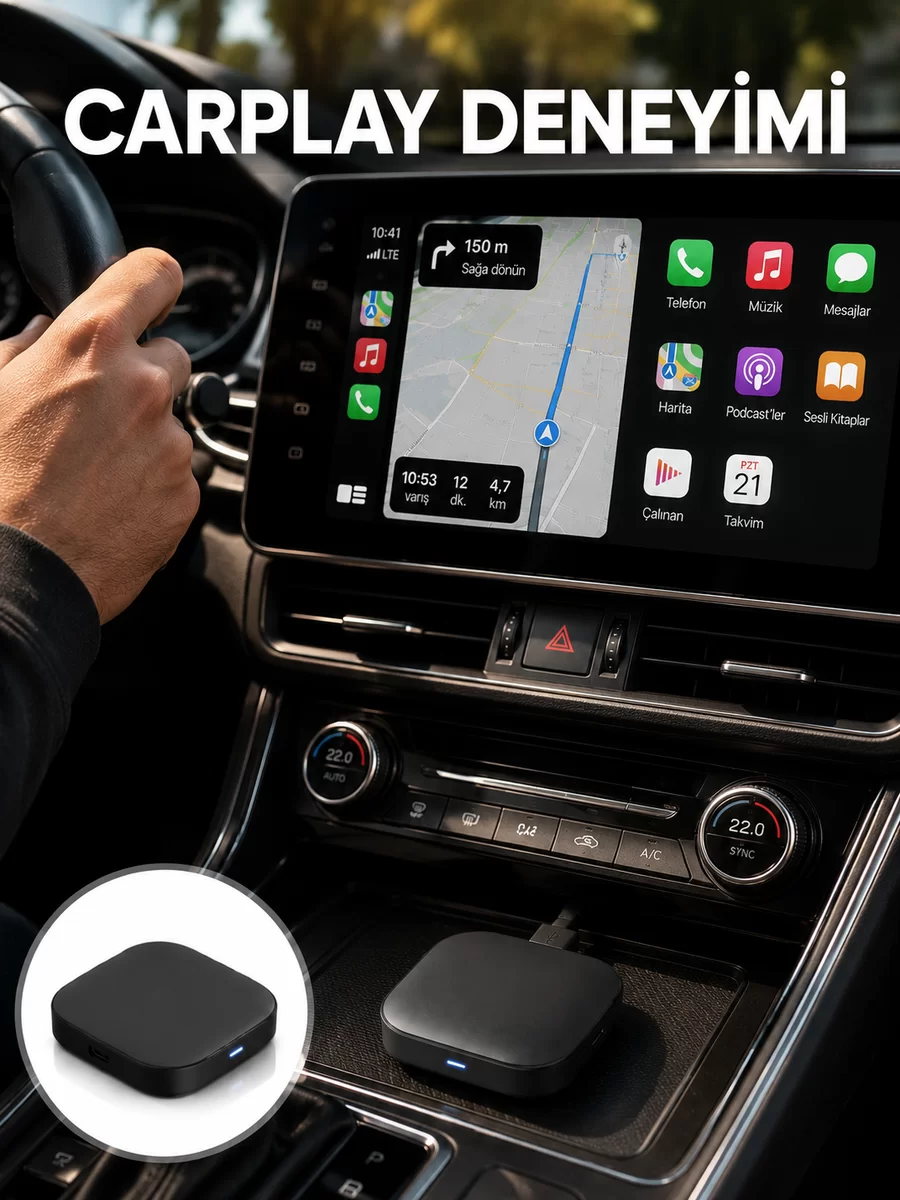 Çift Bant WiFi Android Auto Kablosuz Bağlantı Cihazı Yeni Nesil 1 Çift Bant WiFi Android Auto Kablosuz Bağlantı Cihazı Yeni Nesil