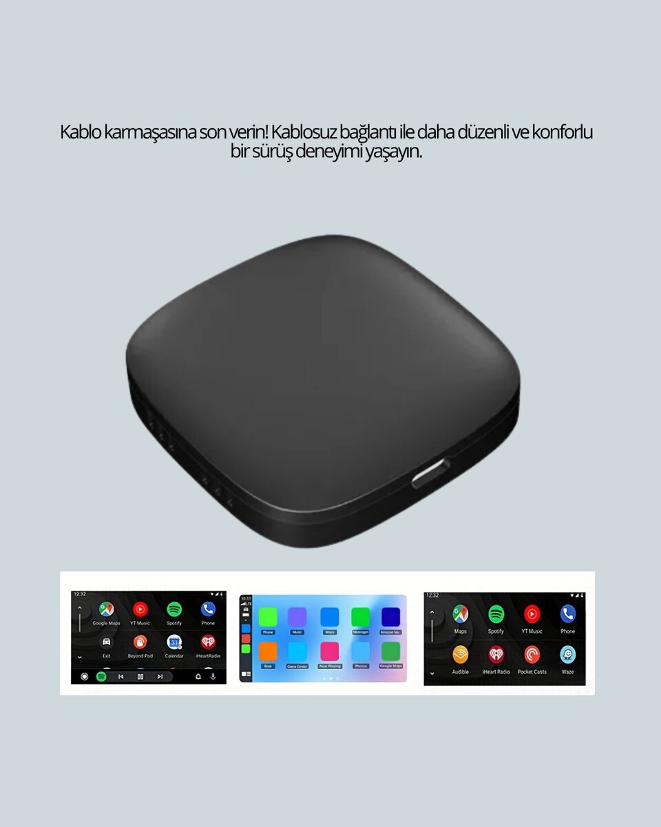 Kablosuz CarPlay ve Android Auto Dönüştürücü Adaptör 3 Kablosuz CarPlay ve Android Auto Dönüştürücü Adaptör - Görsel 3