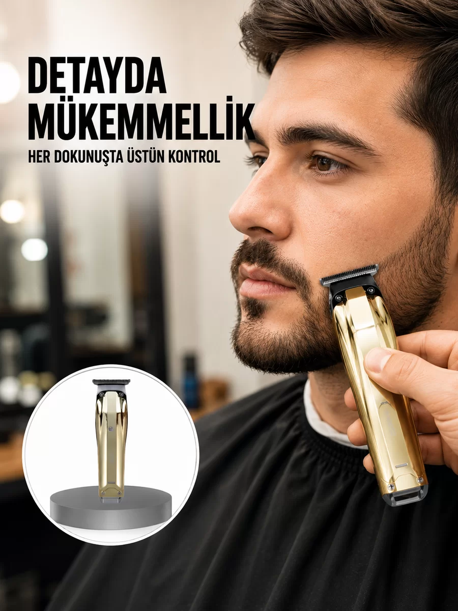 USB Şarjlı Saç Sakal Kesme Makinesi Hassas Detay Kesim İçin Yeni Nesil 1 USB Şarjlı Saç Sakal Kesme Makinesi Hassas Detay Kesim İçin Yeni Nesil
