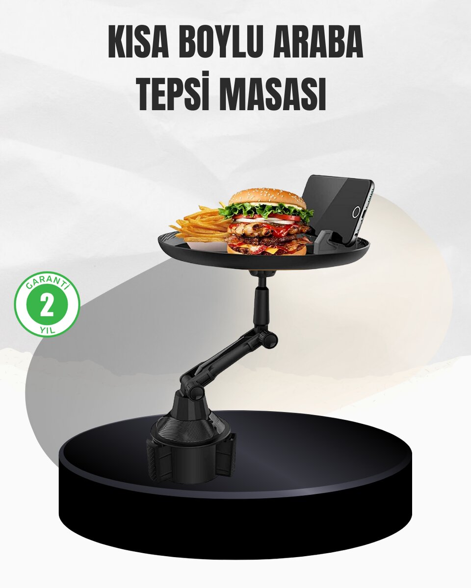 Universal Araç İçi Bardaklık Tepsisi 9 İnç Yemek Alanı ve Telefon Standlı 1 Universal Araç İçi Bardaklık Tepsisi 9 İnç Yemek Alanı ve Telefon Standlı