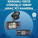 Gece Görüşlü 3'lü Araç Kamerası – Geri Görüş Destekli 170° Geniş Açı