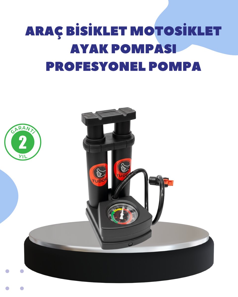 Çok Amaçlı Ayaklı Lastik Pompası Yüksek Hassasiyetli 1 Çok Amaçlı Ayaklı Lastik Pompası Yüksek Hassasiyetli