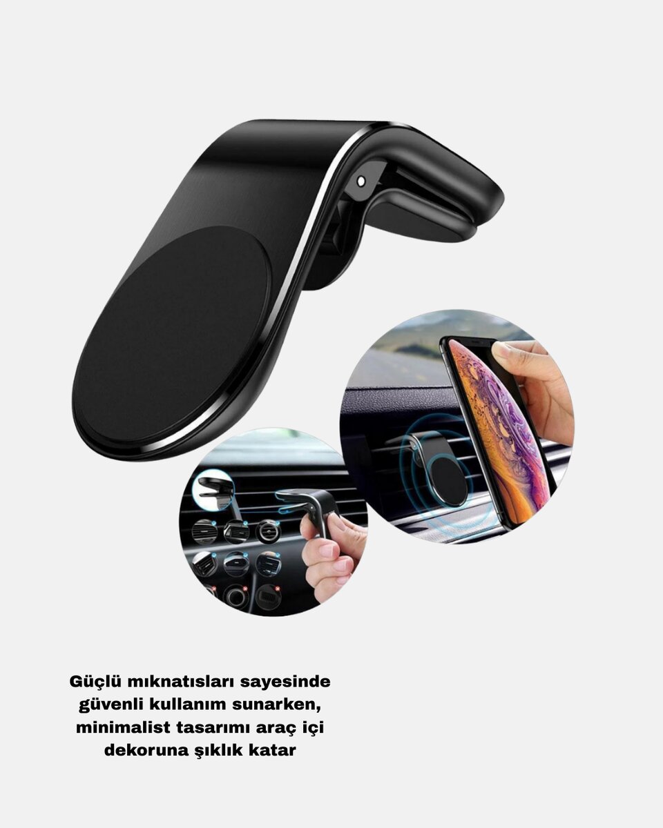 Manyetik Araç Telefon Tutucu ve Hızlı Şarj Adaptörü 2’li Set 3 Manyetik Araç Telefon Tutucu ve Hızlı Şarj Adaptörü 2’li Set - Görsel 3