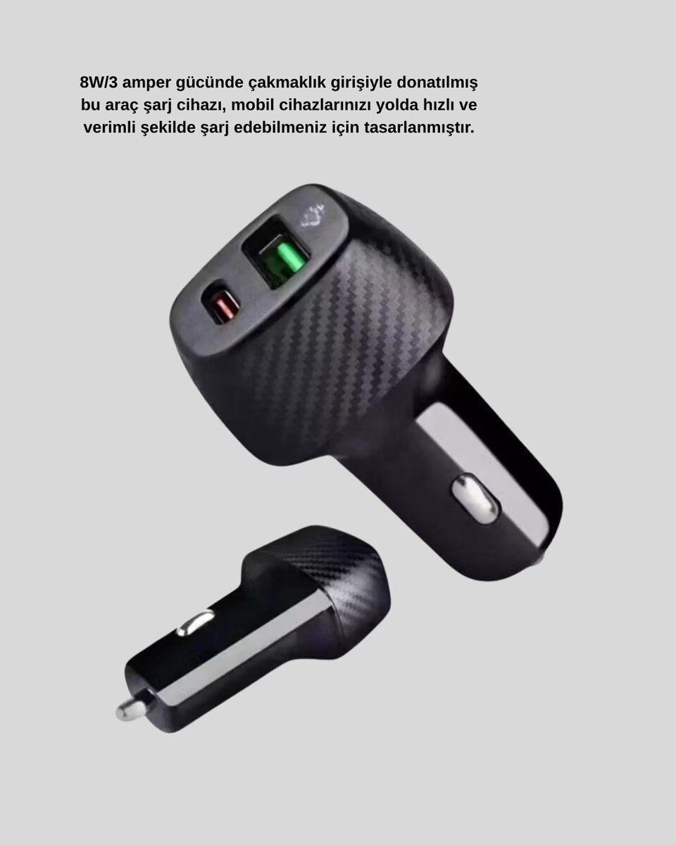 Bluetooth AUX Çevirici ve PD Destekli Araç Şarj Cihazı 2’li Set 2 Bluetooth AUX Çevirici ve PD Destekli Araç Şarj Cihazı 2’li Set - Görsel 2